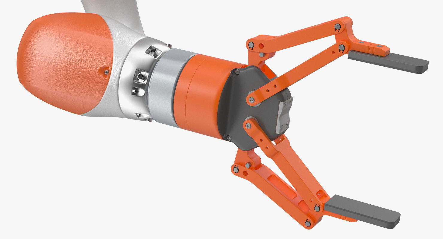 Generic Robot Hand with Two Finger Gripper Rigged 3D model_16