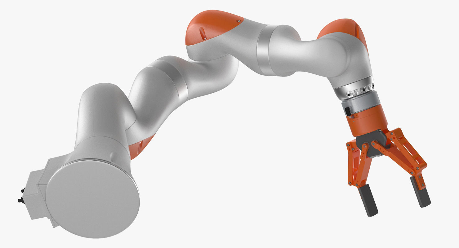 Generic Robot Hand with Two Finger Gripper Rigged 3D model_10