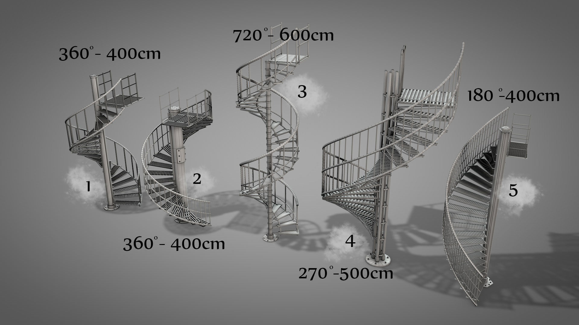 Rusty Metal Spiral Stairs 3D model_32