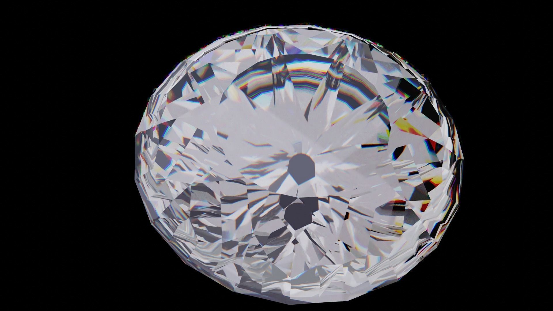 Low Poly Diamond Blender Low-poly 3D model_4