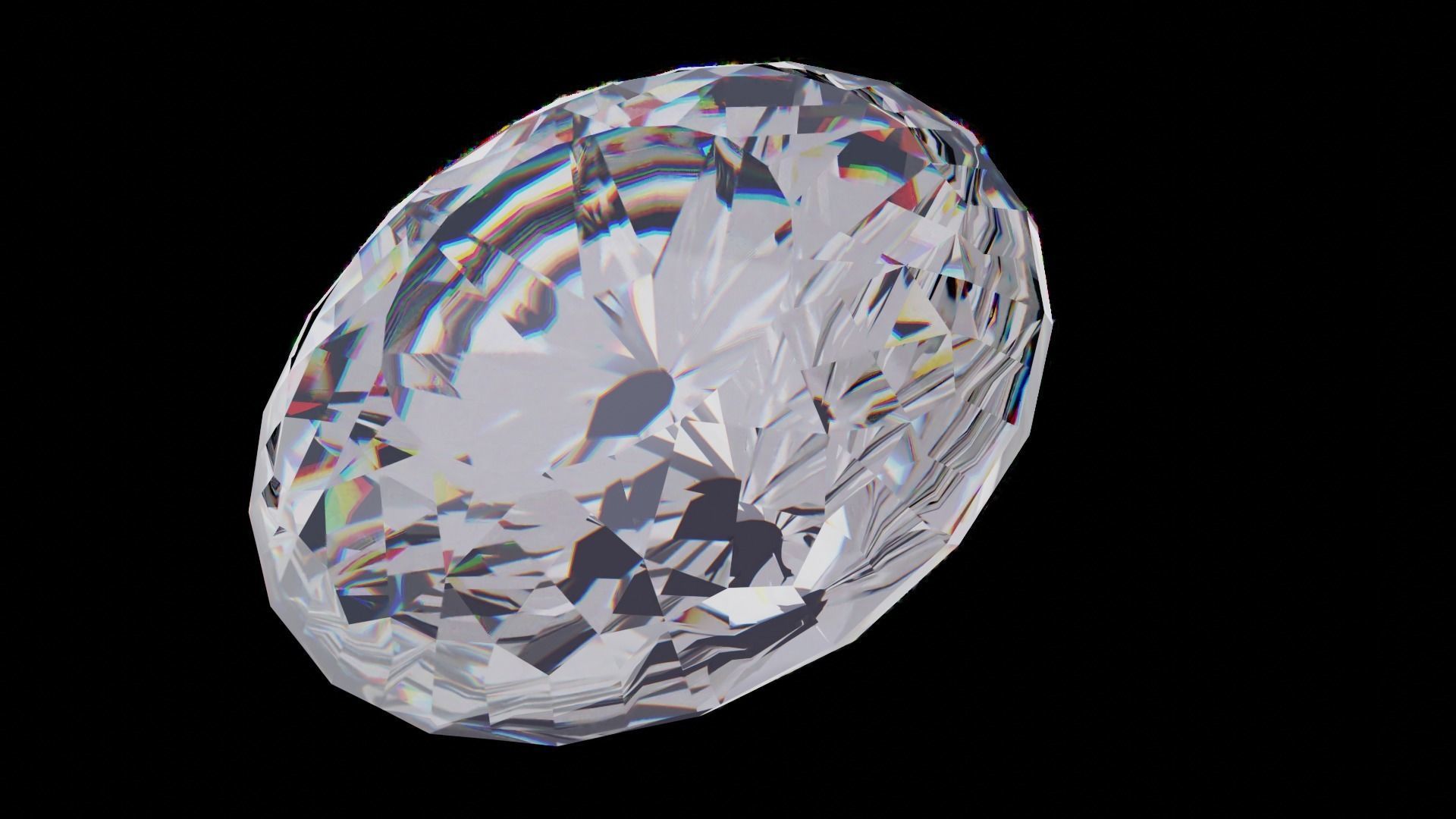 Low Poly Diamond Blender Low-poly 3D model_6