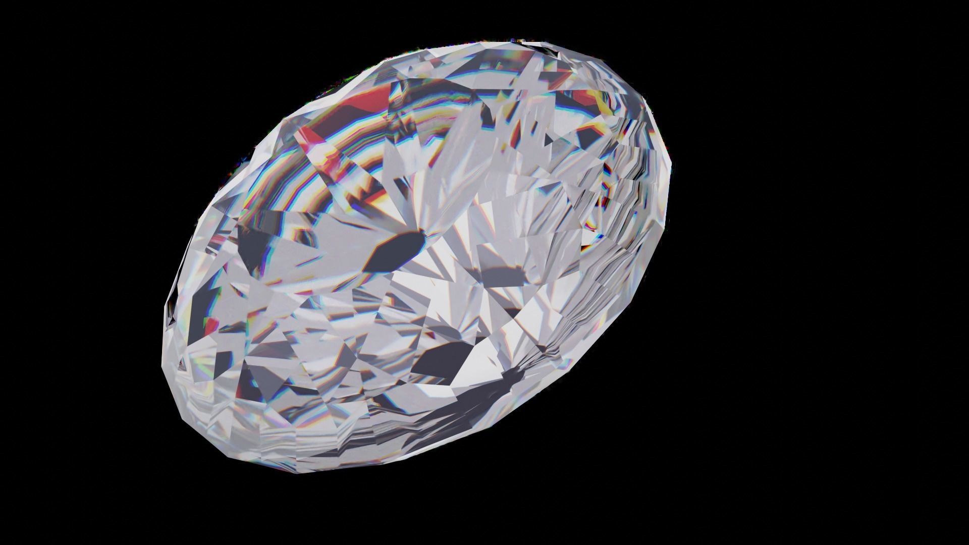 Low Poly Diamond Blender Low-poly 3D model_5