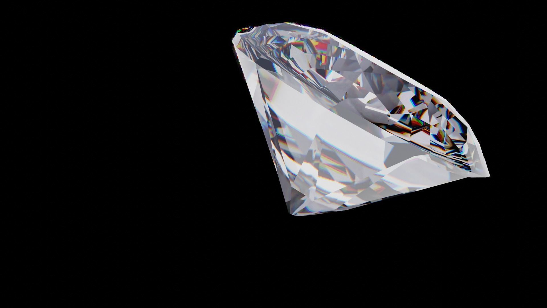 Low Poly Diamond Blender Low-poly 3D model_2