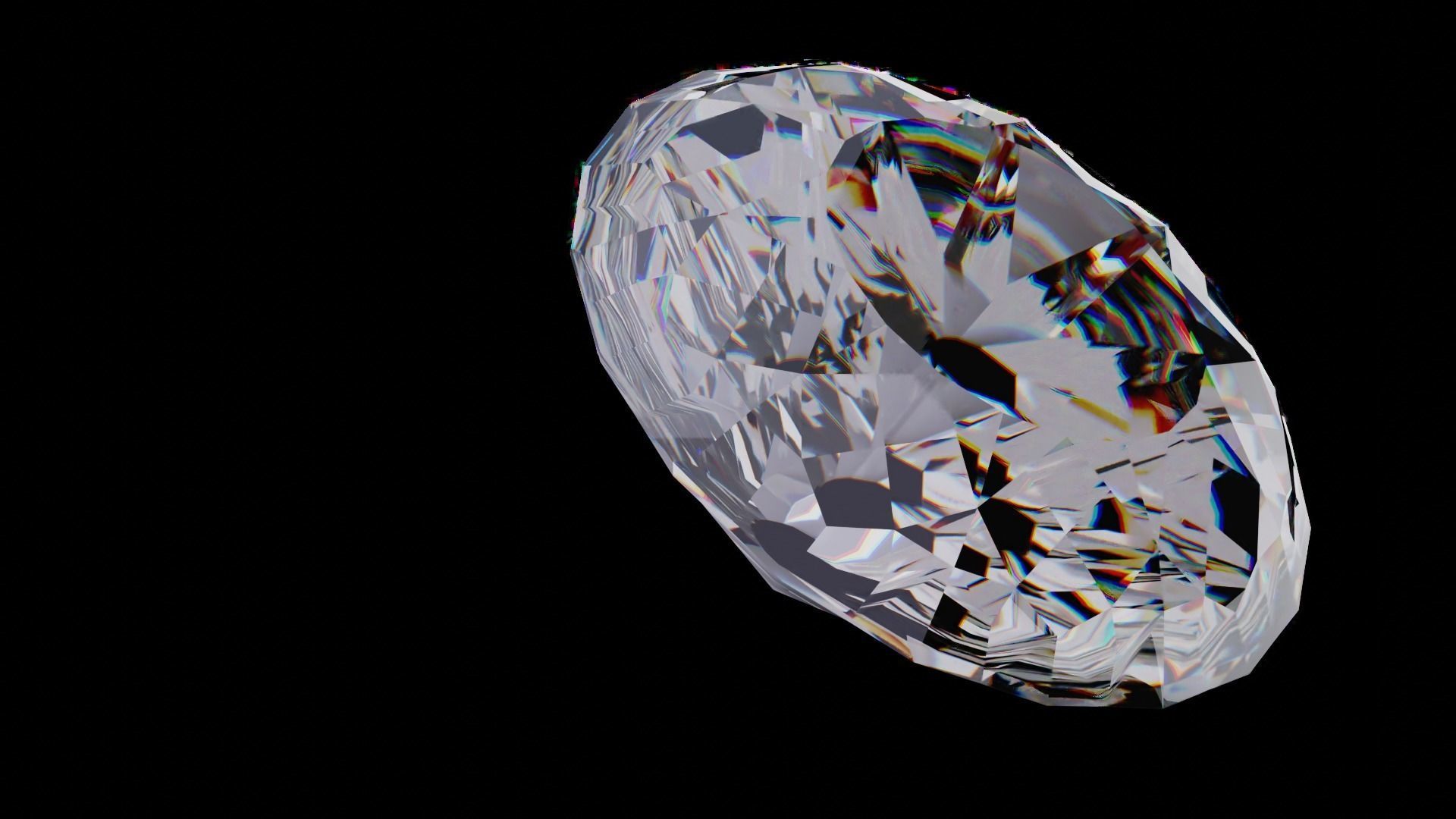 Low Poly Diamond Blender Low-poly 3D model_3
