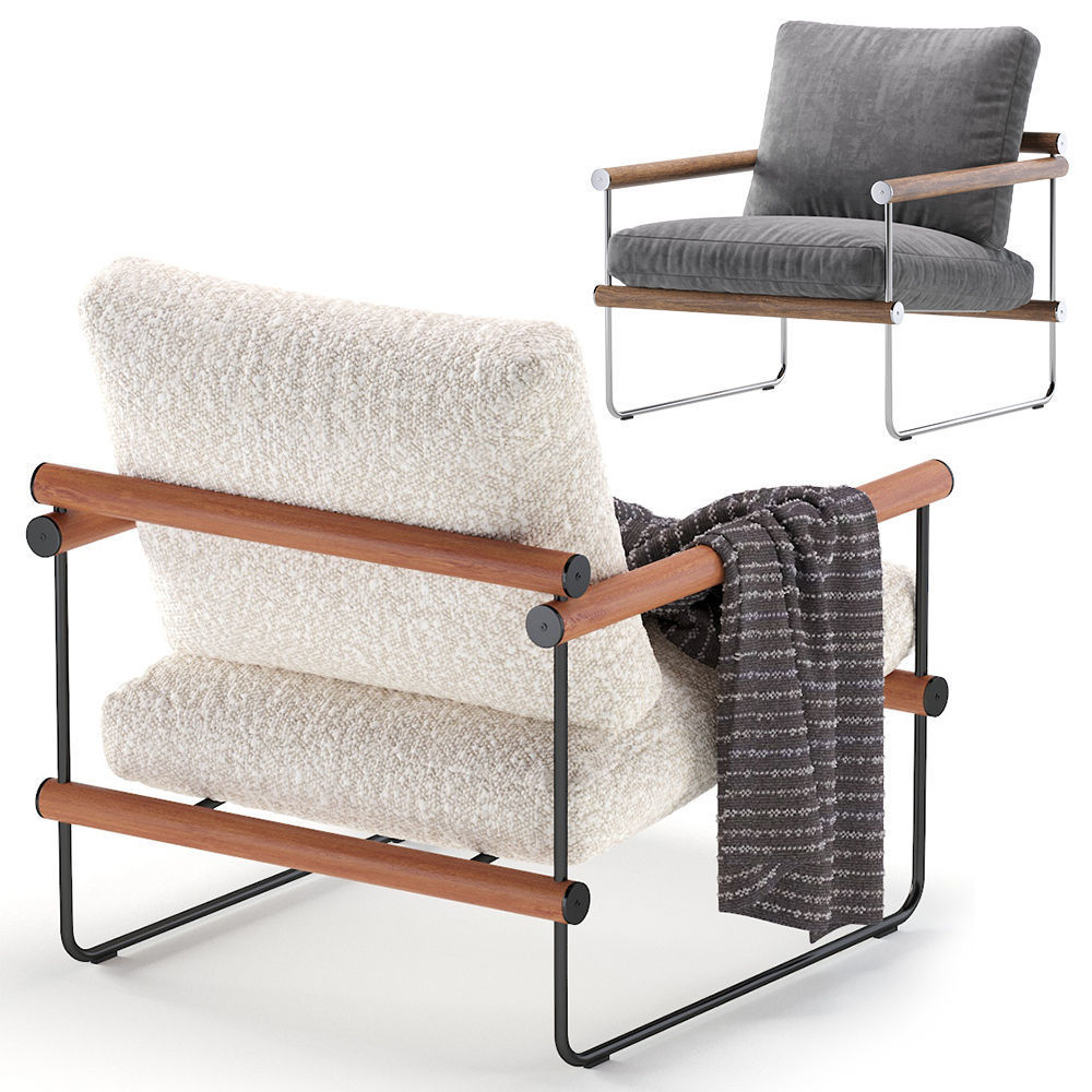 Ross Chair Westelm 2 set 3D model_2