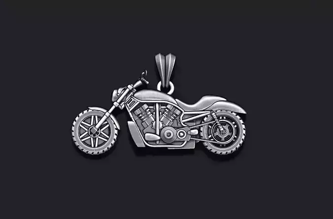 Motorcycle pendant basrelief