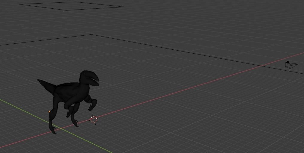 Velociraptor dinosaur on grass 3D model_1