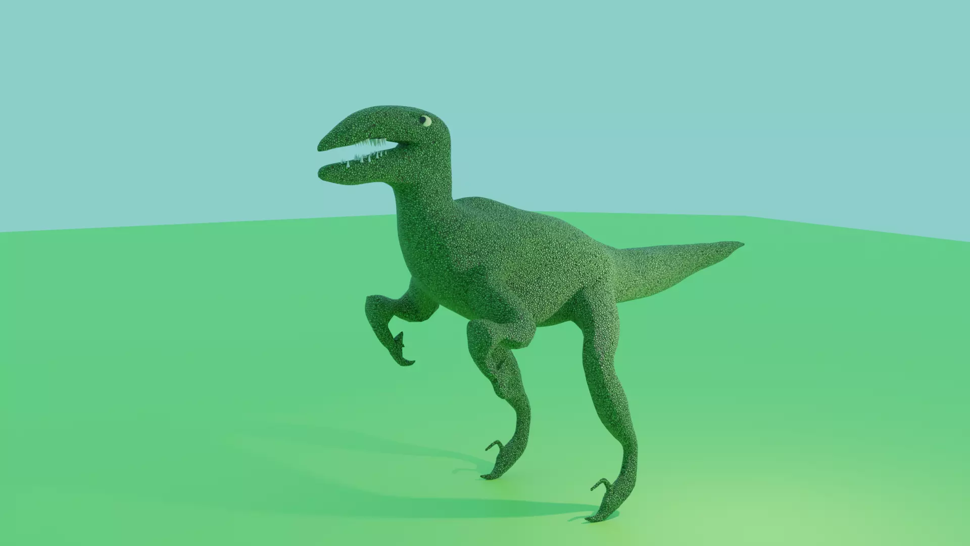 Velociraptor dinosaur on grass 3D model_0