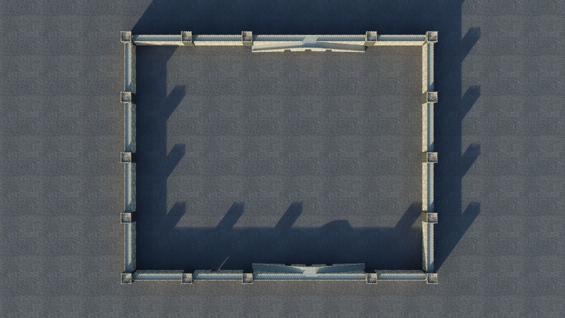 Fortified walls Low-poly 3D model_8