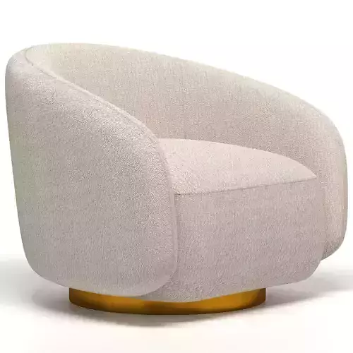 Swivel armchair by Brice Boucle cream
