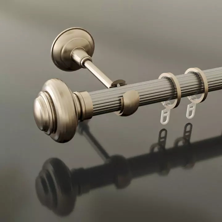 Bracket and finial for curtain rods 3D model_0