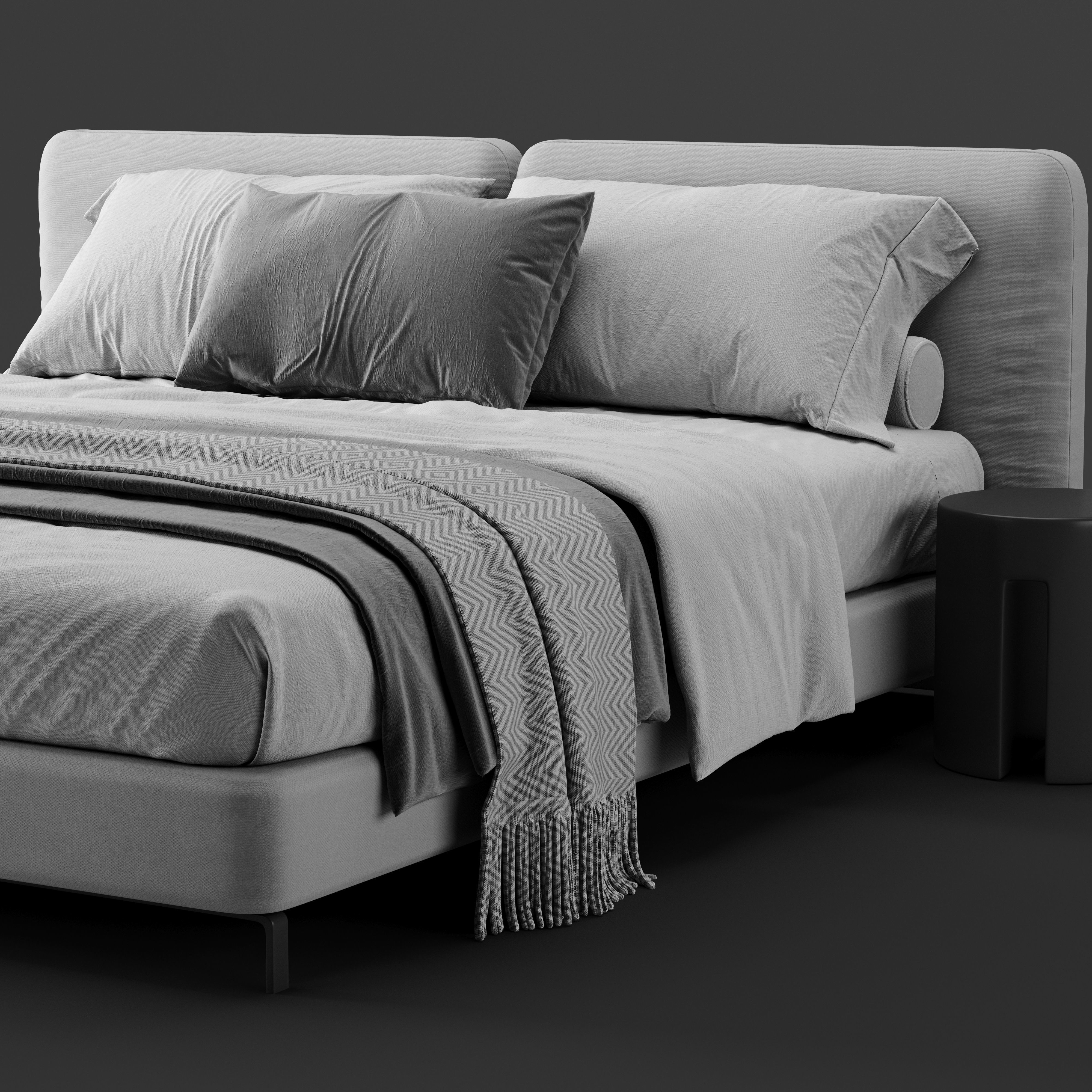Minotti Tatlin bed 3D model_3