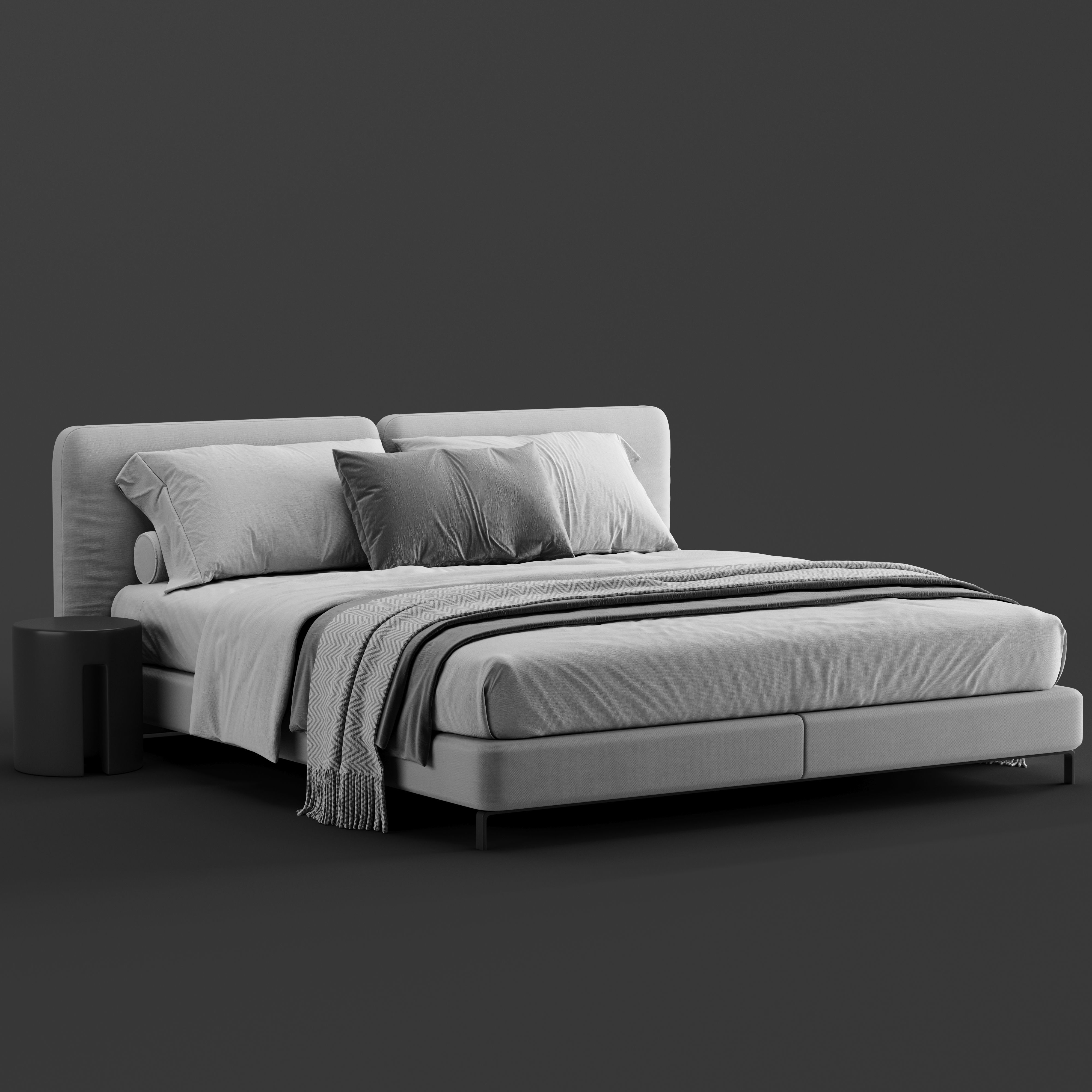 Minotti Tatlin bed 3D model_4
