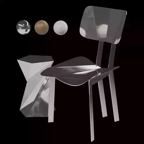 Takahashi origami chairs 3D model