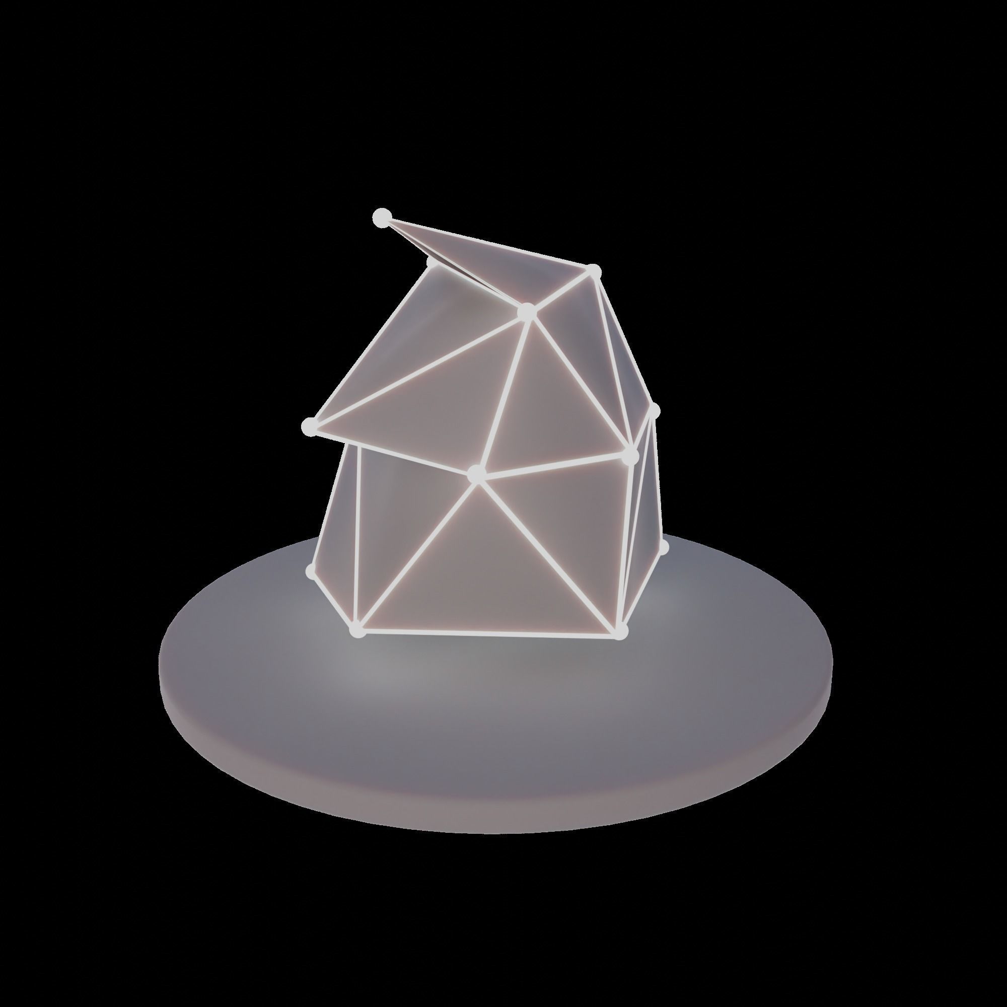 Animated tech Tree - 2k Loop video - 241 png render - snow sky Low-poly 3D model_18