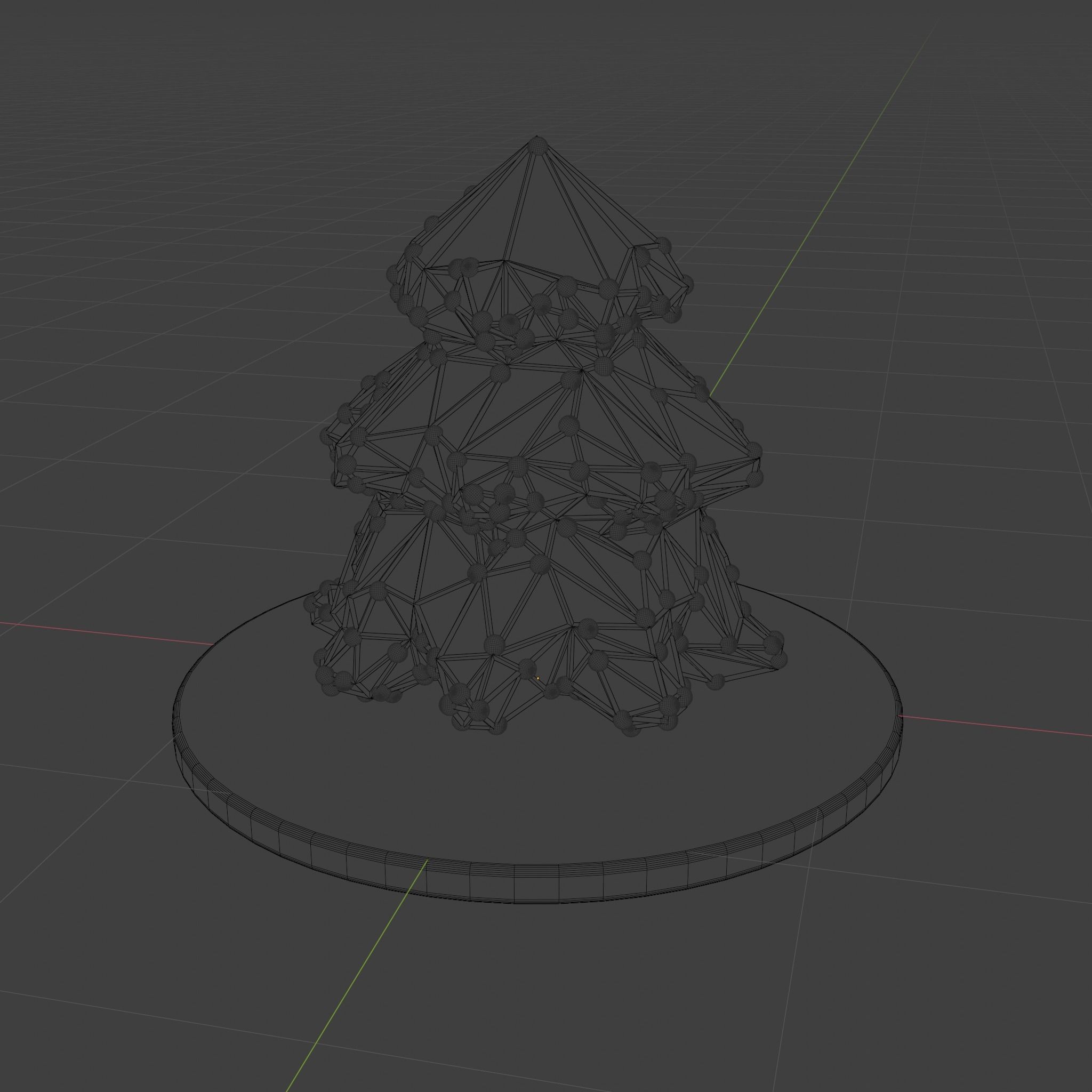 Animated tech Tree - 2k Loop video - 241 png render - snow sky Low-poly 3D model_25