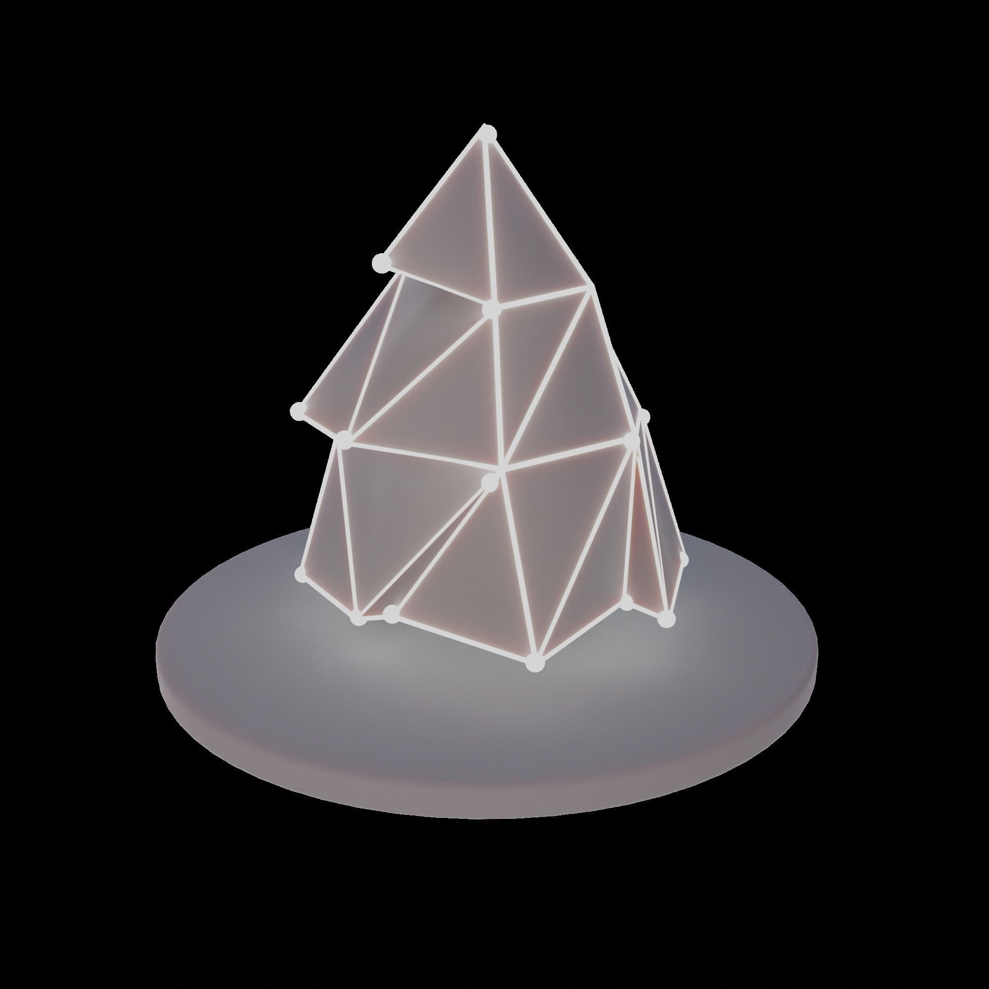 Animated tech Tree - 2k Loop video - 241 png render - snow sky Low-poly 3D model_17