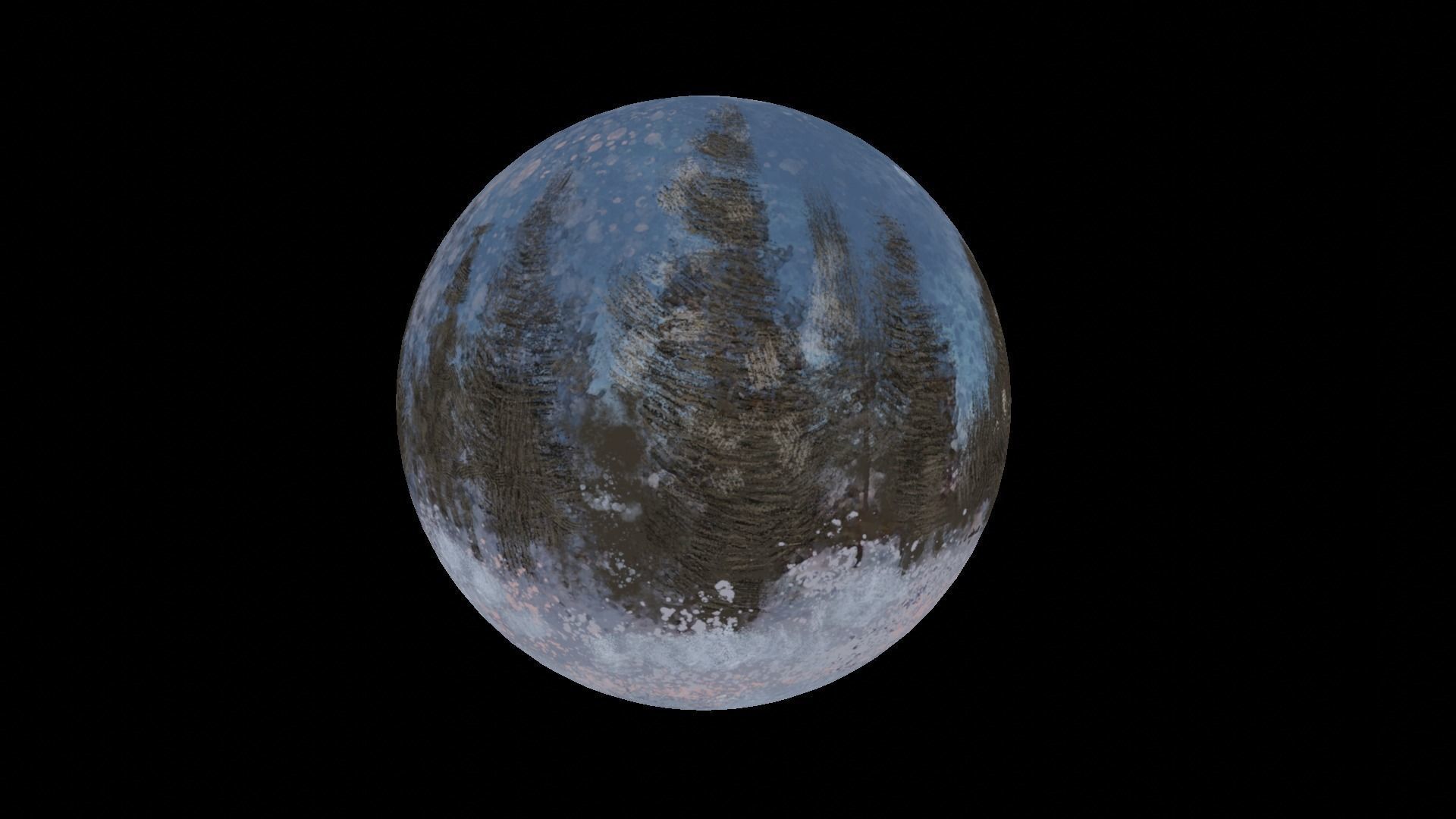 Animated tech Tree - 2k Loop video - 241 png render - snow sky Low-poly 3D model_3