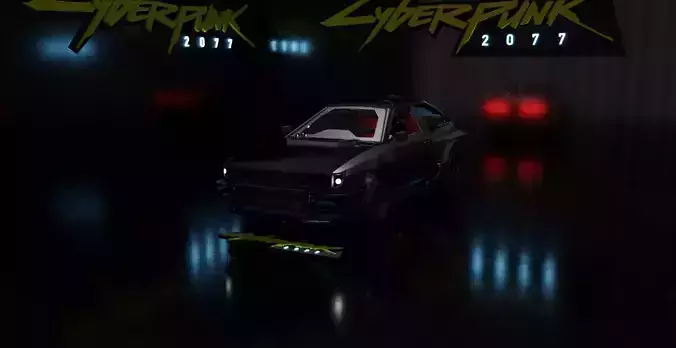 Cyber car Free 3D model
