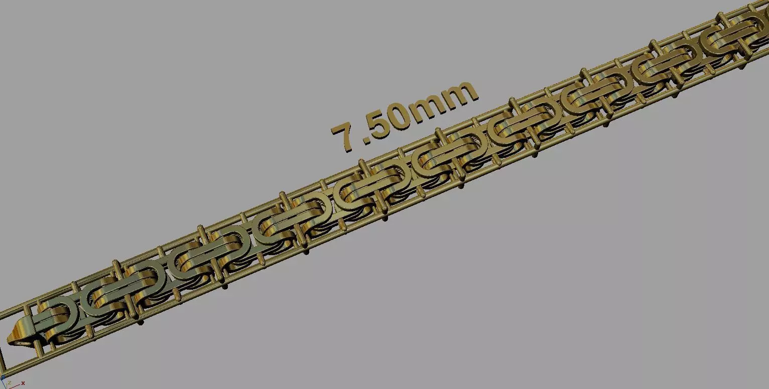 One piece fusion hollow chain is cast directly 3D print model_0