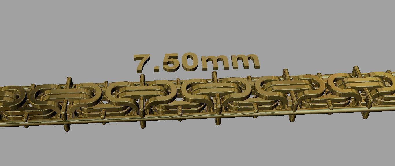 One piece fusion hollow chain is cast directly 3D print model_1