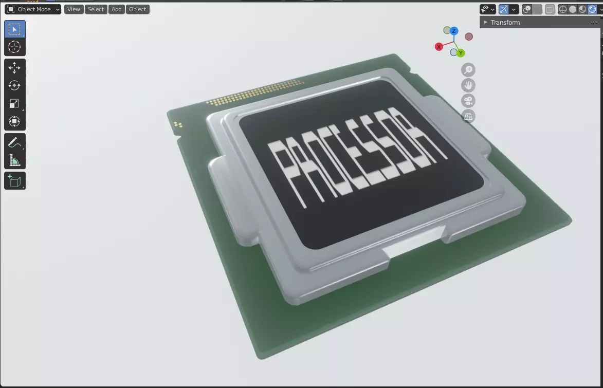 processor computer chip 3D print model