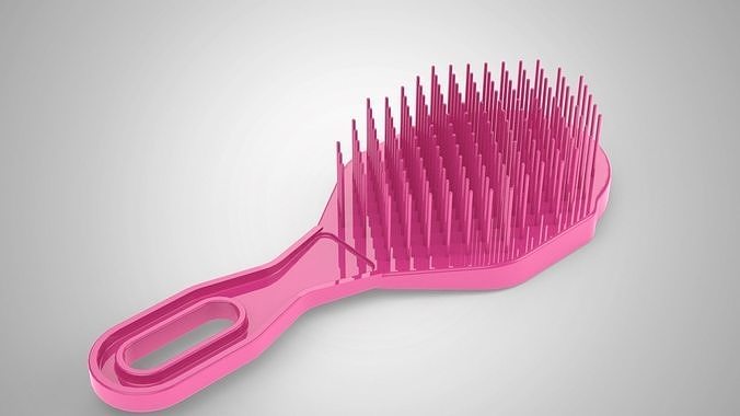 Pink Hair brush 3D model