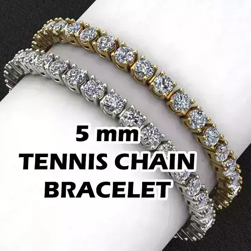 5 MM TENNIS CHAIN FOR BRACELET 3D print model