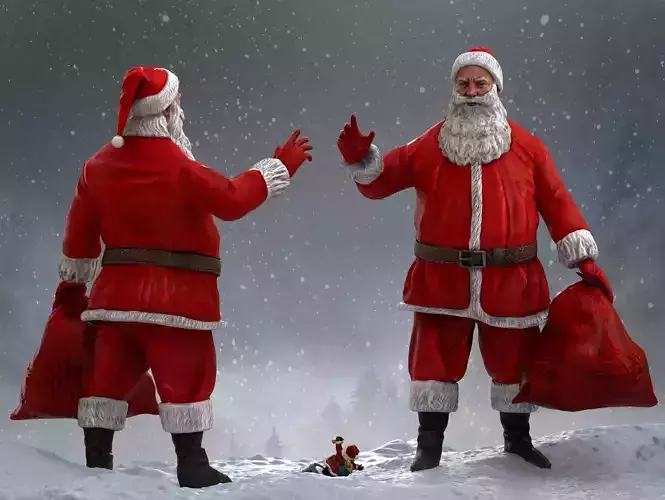 Santa Claus Low-poly 3D model