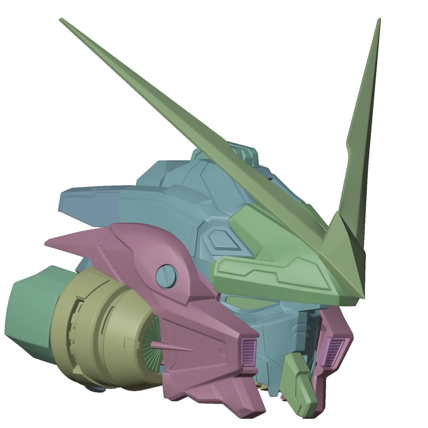Gundam Astray Red Frame Helmet 3D Model 3D print model_10