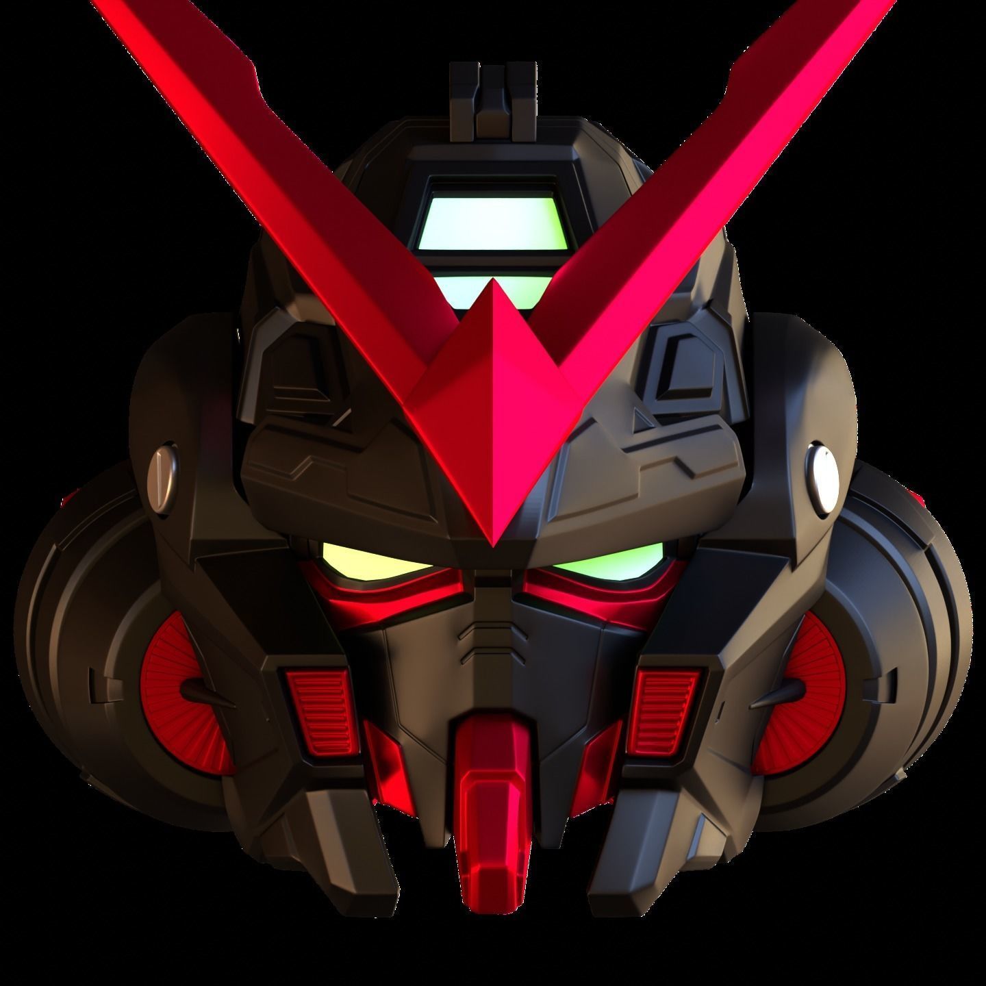 Gundam Astray Red Frame Helmet 3D Model 3D print model_16