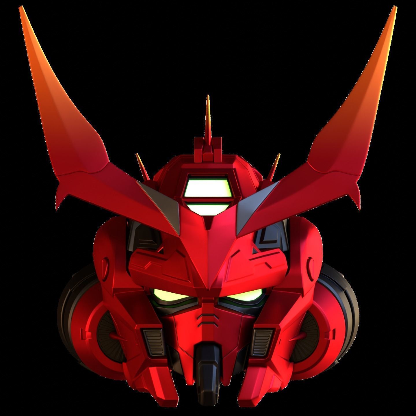 Gundam Astray Red Frame Helmet 3D Model 3D print model_7