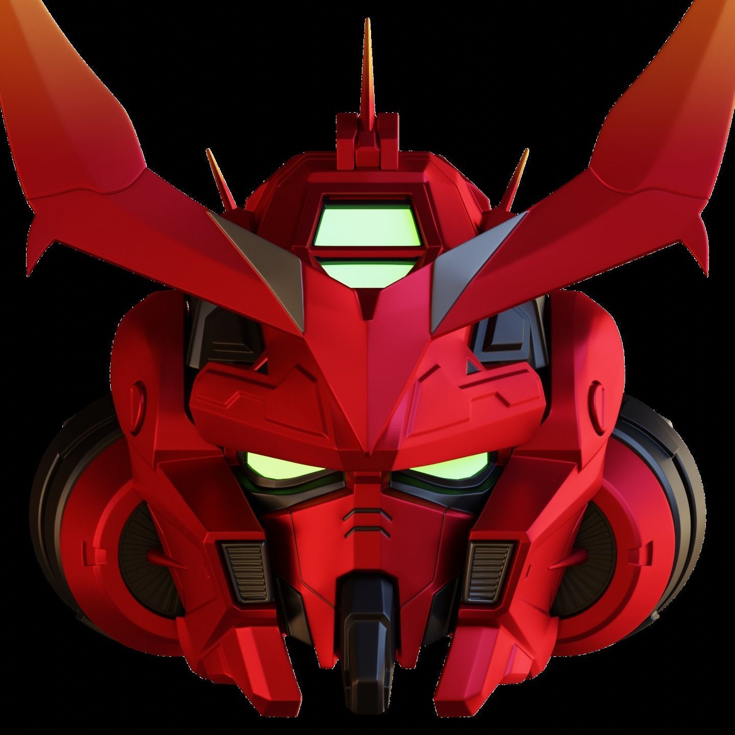 Gundam Astray Red Frame Helmet 3D Model 3D print model_1