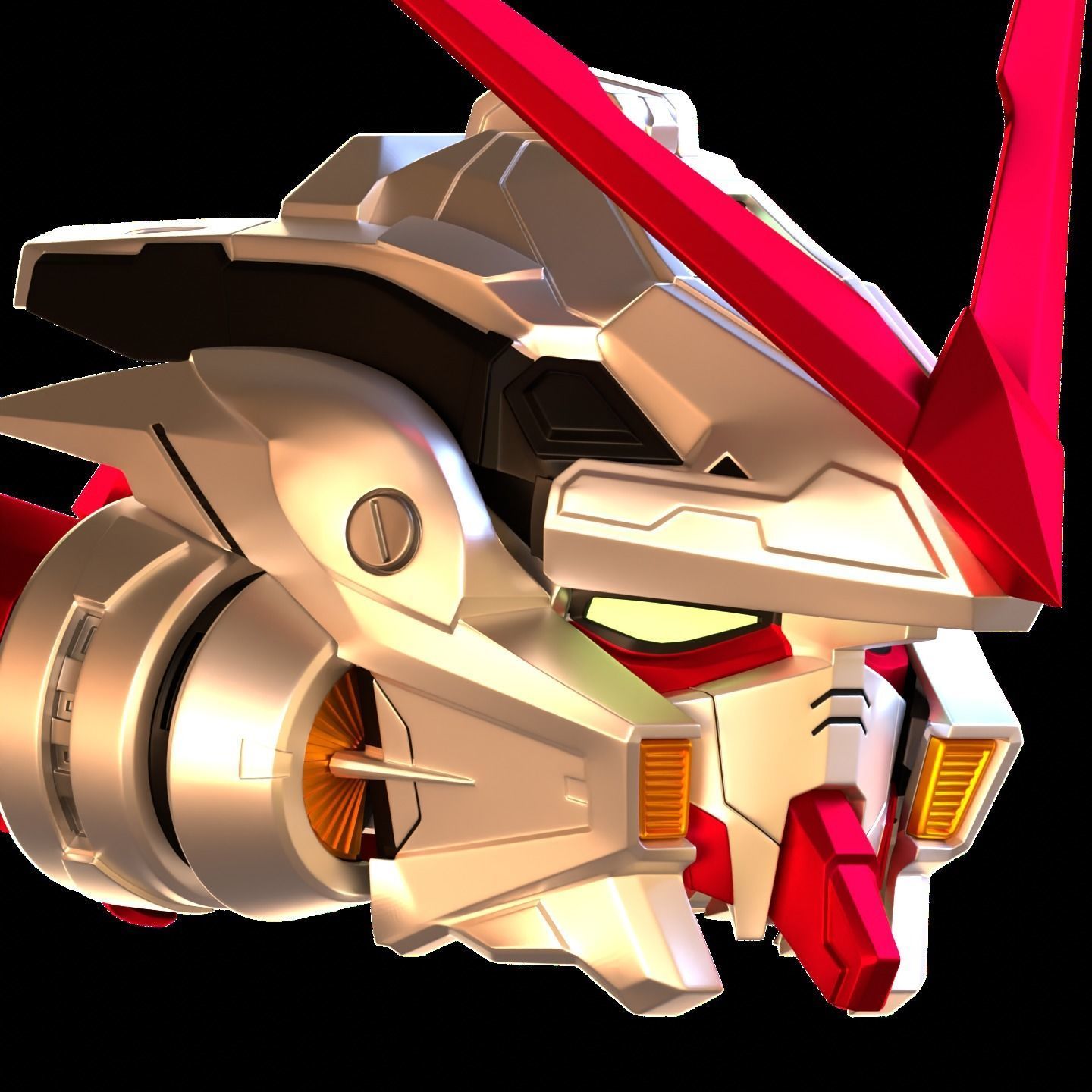 Gundam Astray Red Frame Helmet 3D Model 3D print model_3