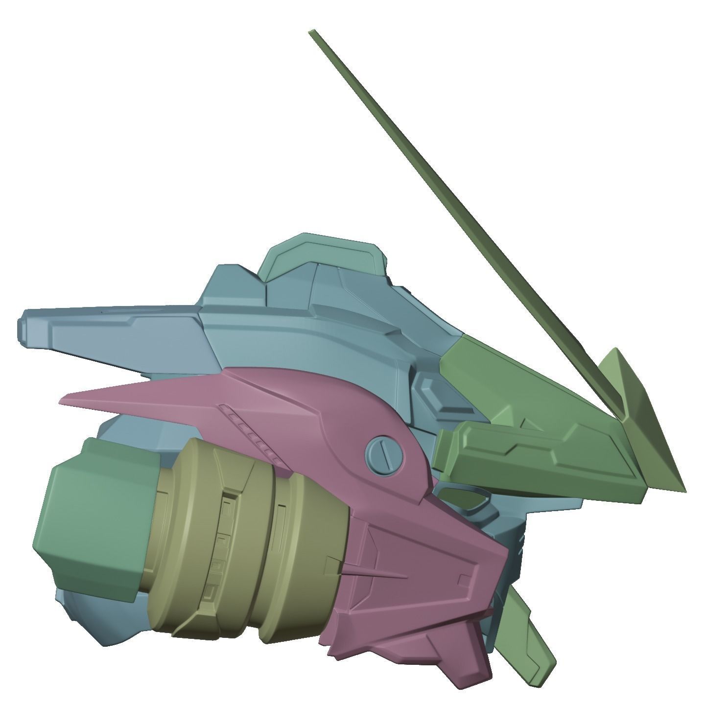 Gundam Astray Red Frame Helmet 3D Model 3D print model_11