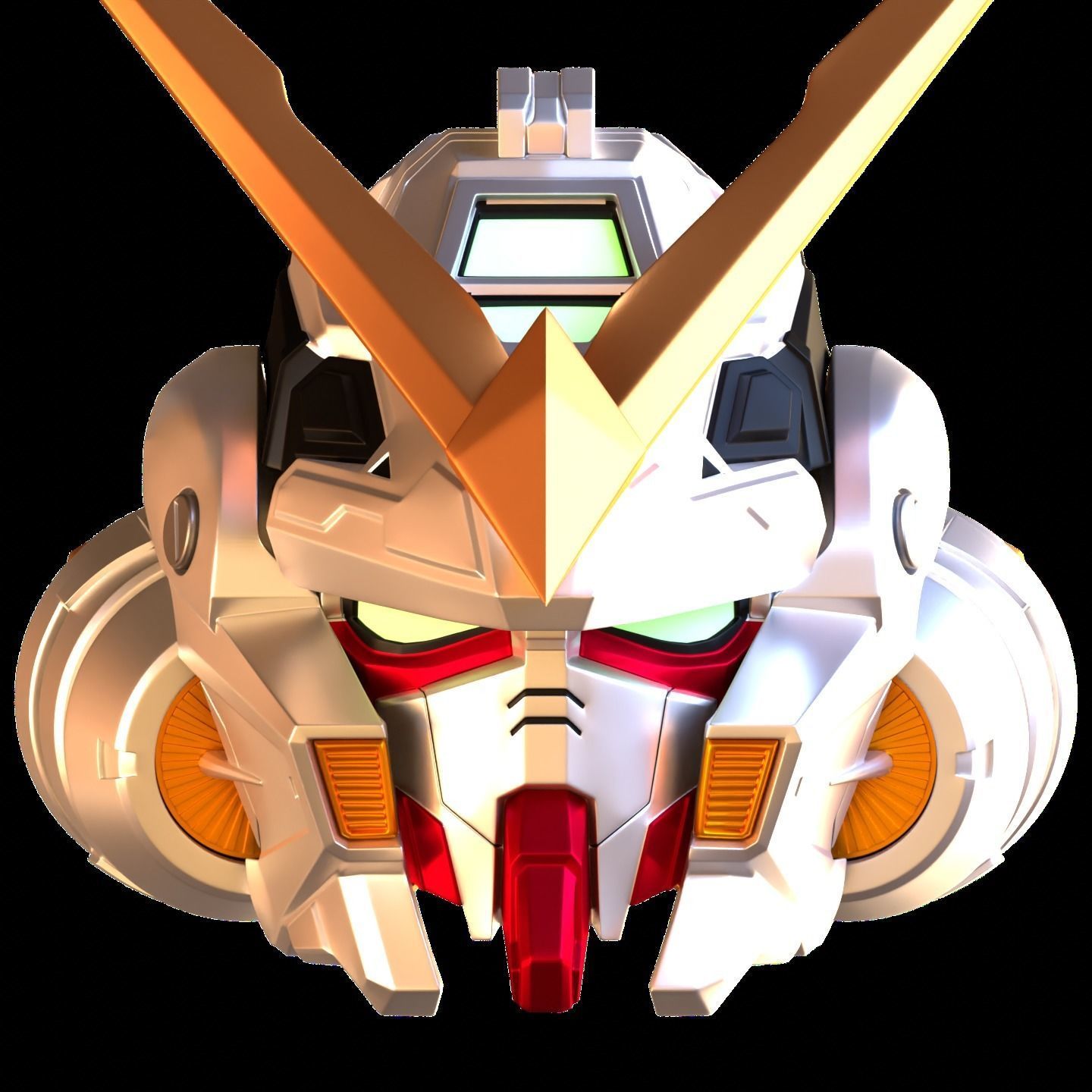 Gundam Astray Red Frame Helmet 3D Model 3D print model_15