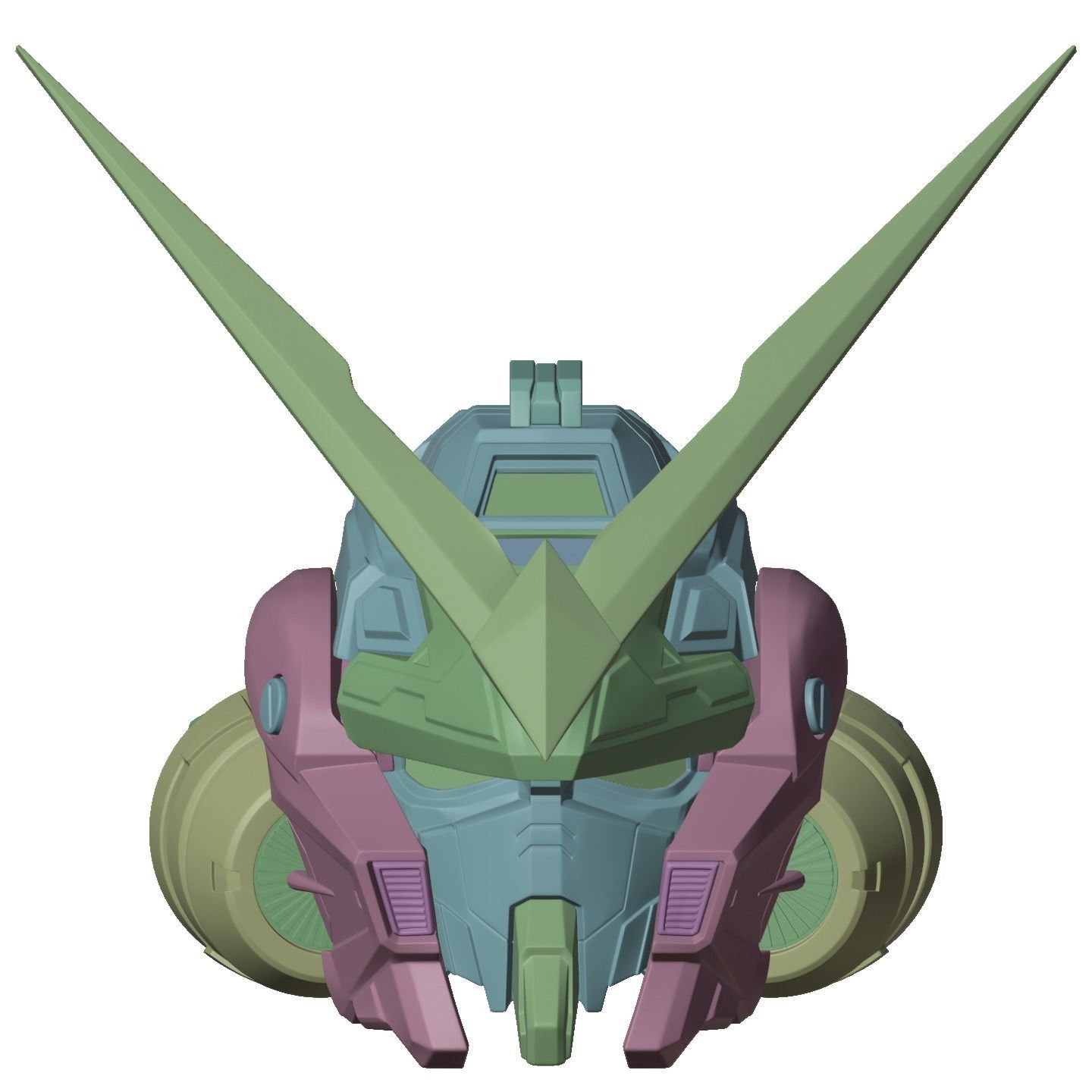 Gundam Astray Red Frame Helmet 3D Model 3D print model_9