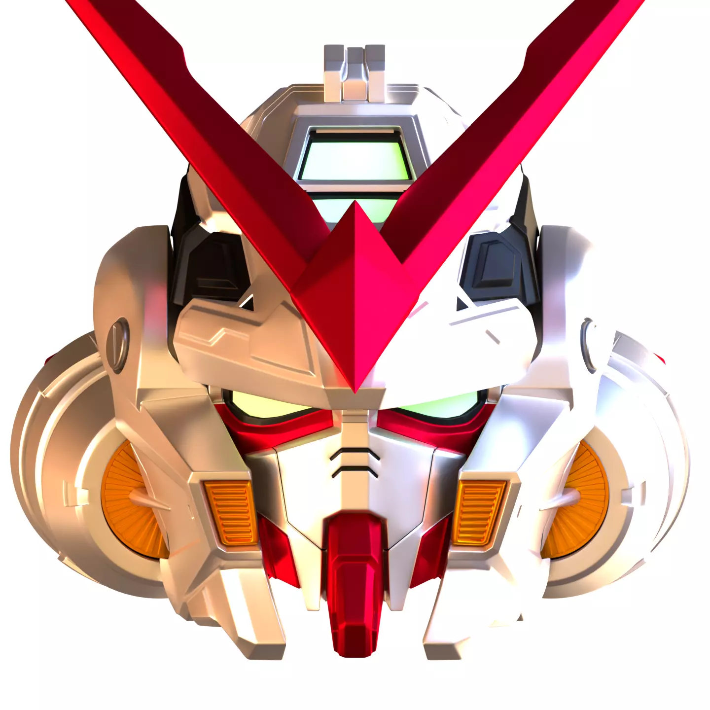 Gundam Astray Red Frame Helmet 3D Model 3D print model_0