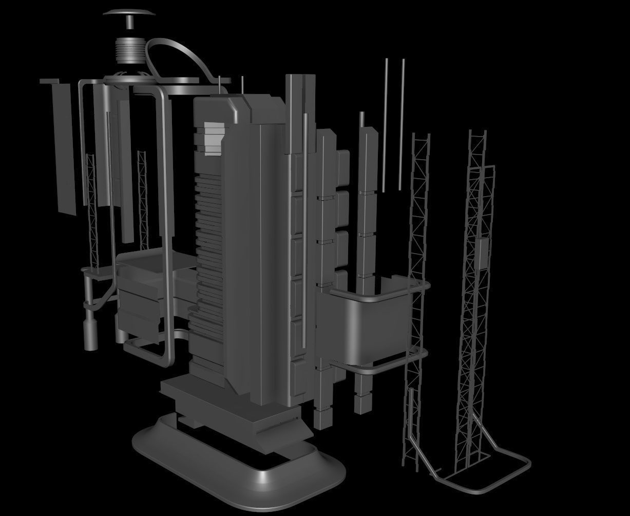 Sci fi apartment - VR Low-poly 3D model_8