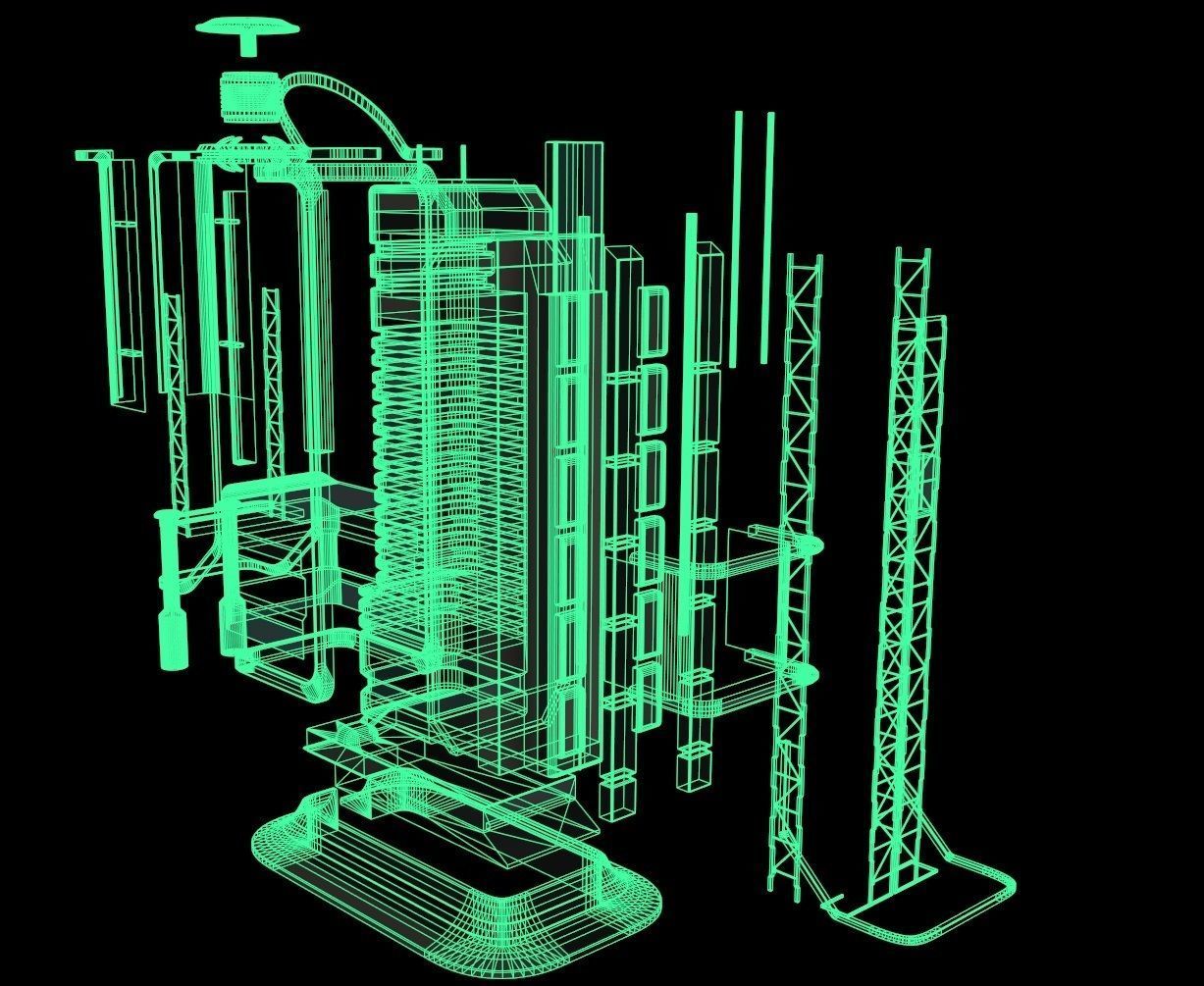 Sci fi apartment - VR Low-poly 3D model_9