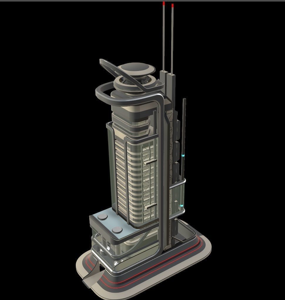 Sci fi apartment - VR Low-poly 3D model_19