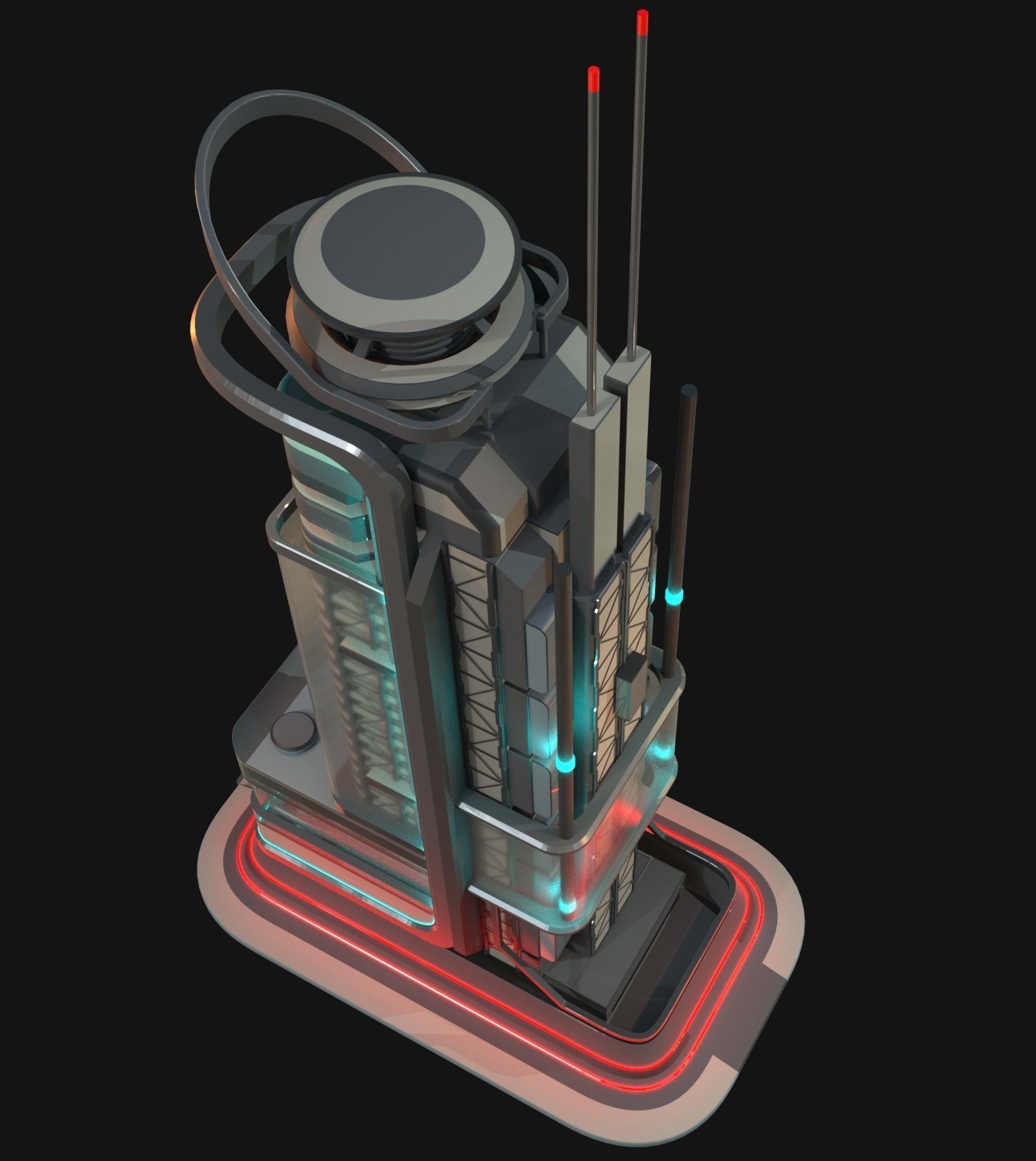 Sci fi apartment - VR Low-poly 3D model_5