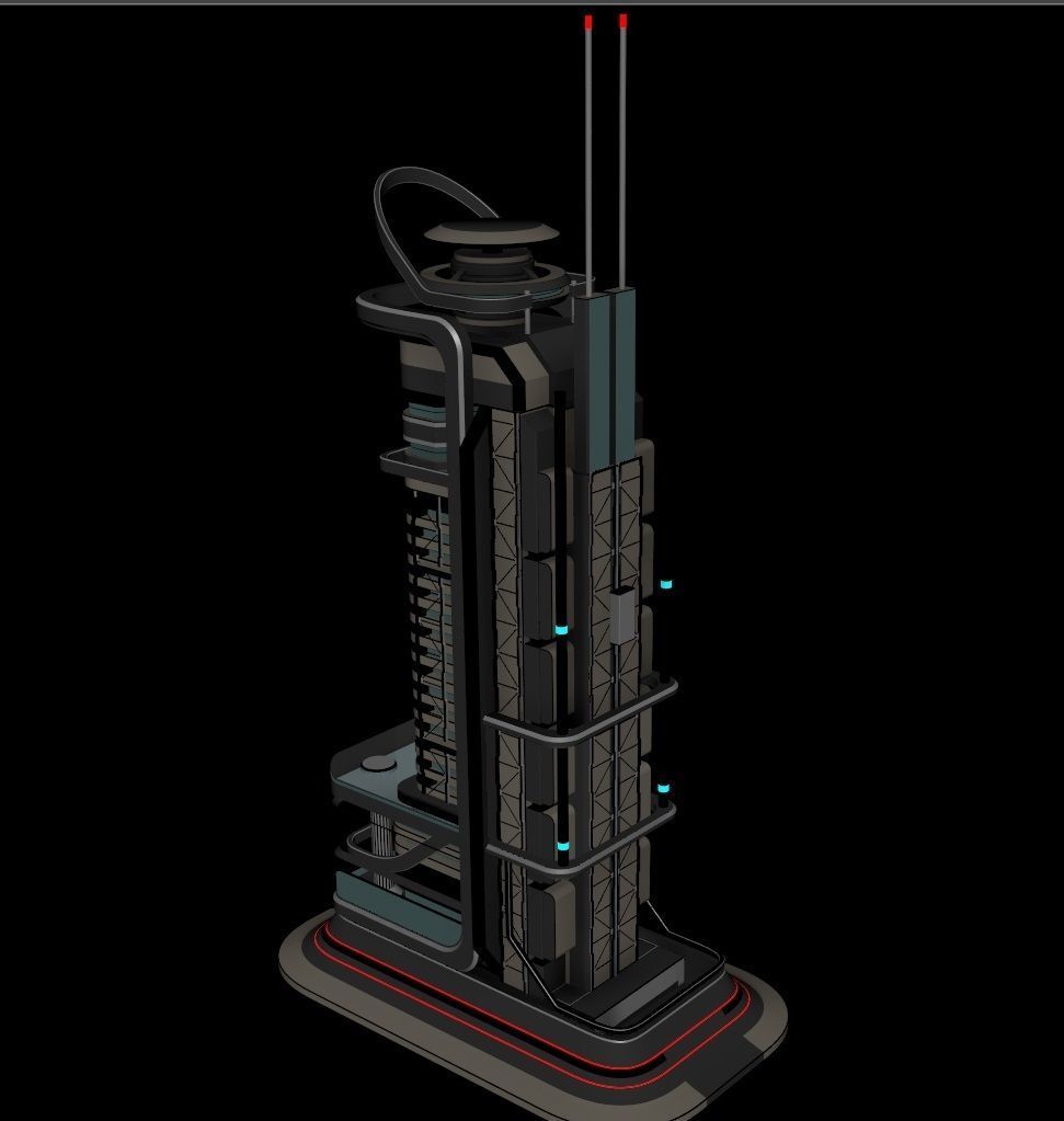 Sci fi apartment - VR Low-poly 3D model_22