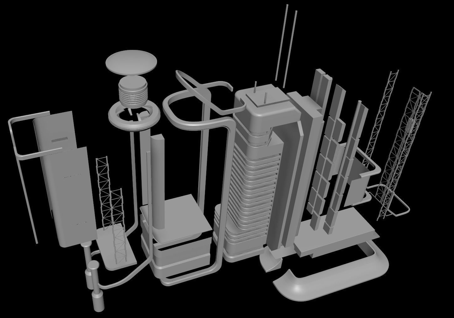 Sci fi apartment - VR Low-poly 3D model_3