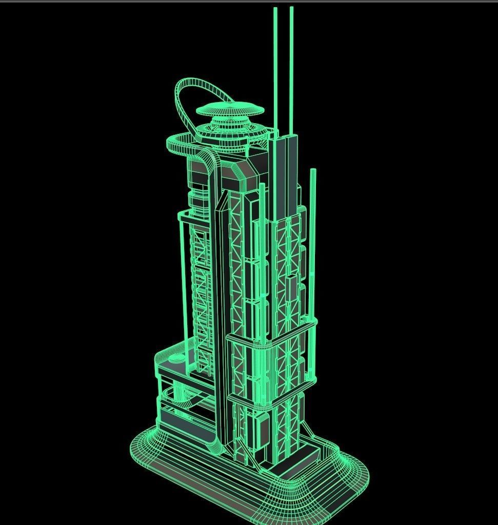 Sci fi apartment - VR Low-poly 3D model_24