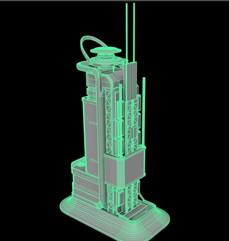 Sci fi apartment - VR Low-poly 3D model_23