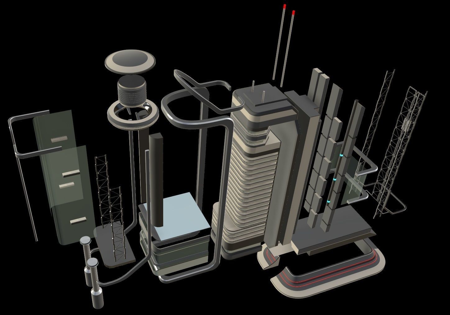 Sci fi apartment - VR Low-poly 3D model_28