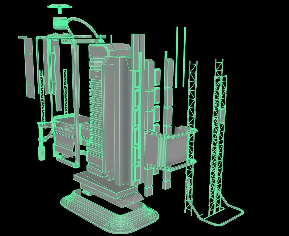 Sci fi apartment - VR Low-poly 3D model_11