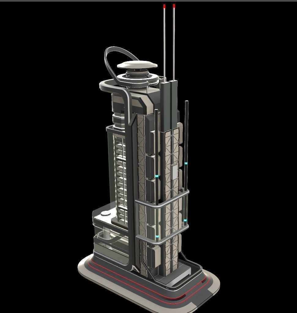 Sci fi apartment - VR Low-poly 3D model_20