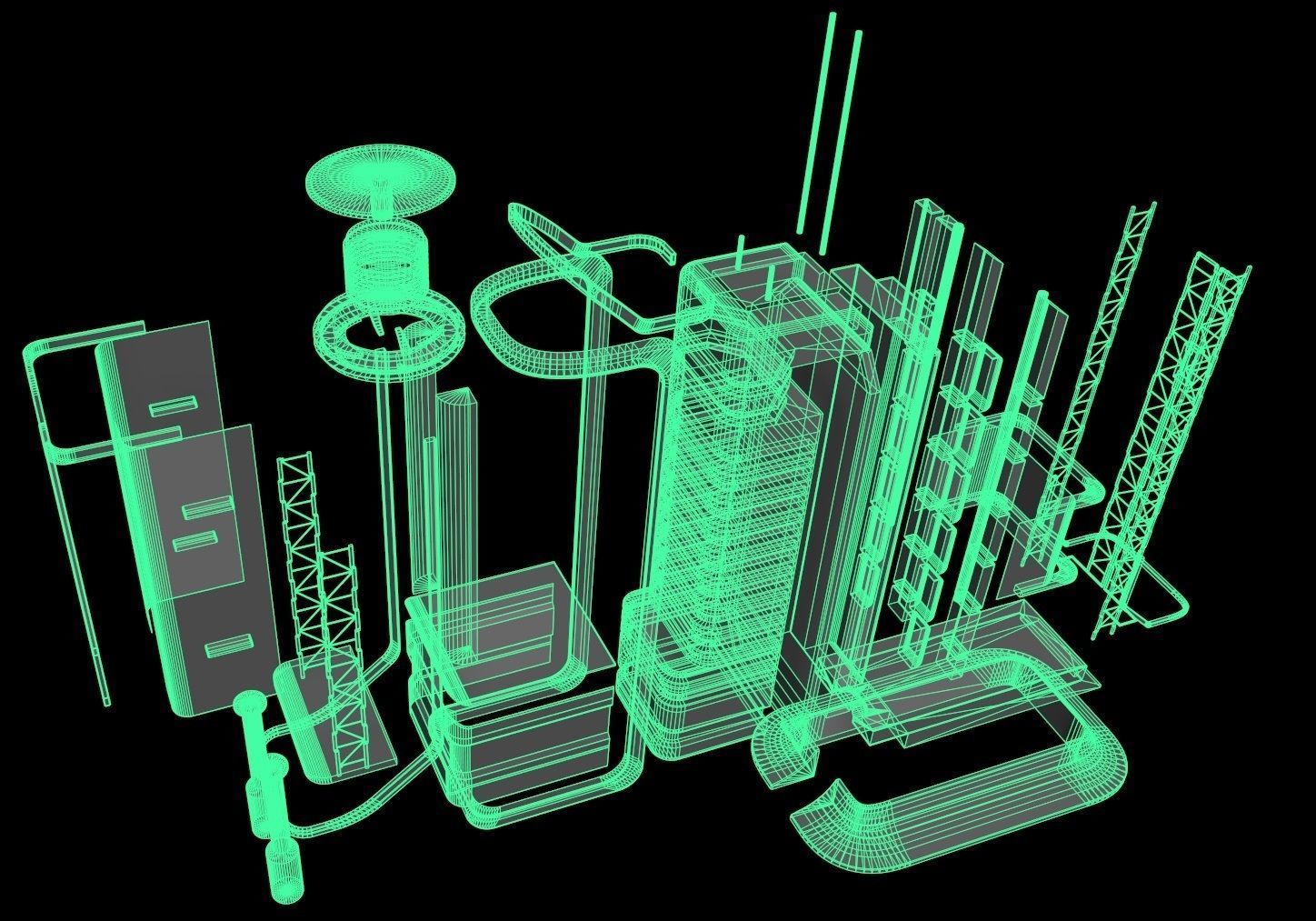Sci fi apartment - VR Low-poly 3D model_2